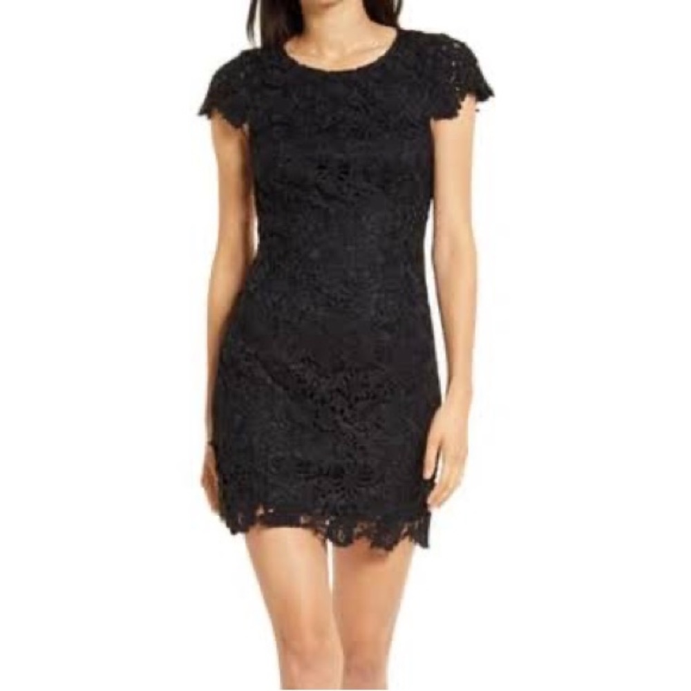 Lulu’s S Romance Language Black Backless Lace Dress